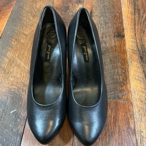 Paul Green Black Leather Heels 7.5 Women’s Classic Pumps